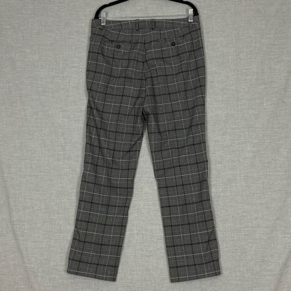 Ellen Tracy Dress Pants Sz 10 Gray Plaid Straight Leg - Picture 4 of 11
